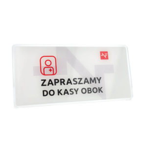Tabliczka informacyjna Zapraszamy do kasy obok